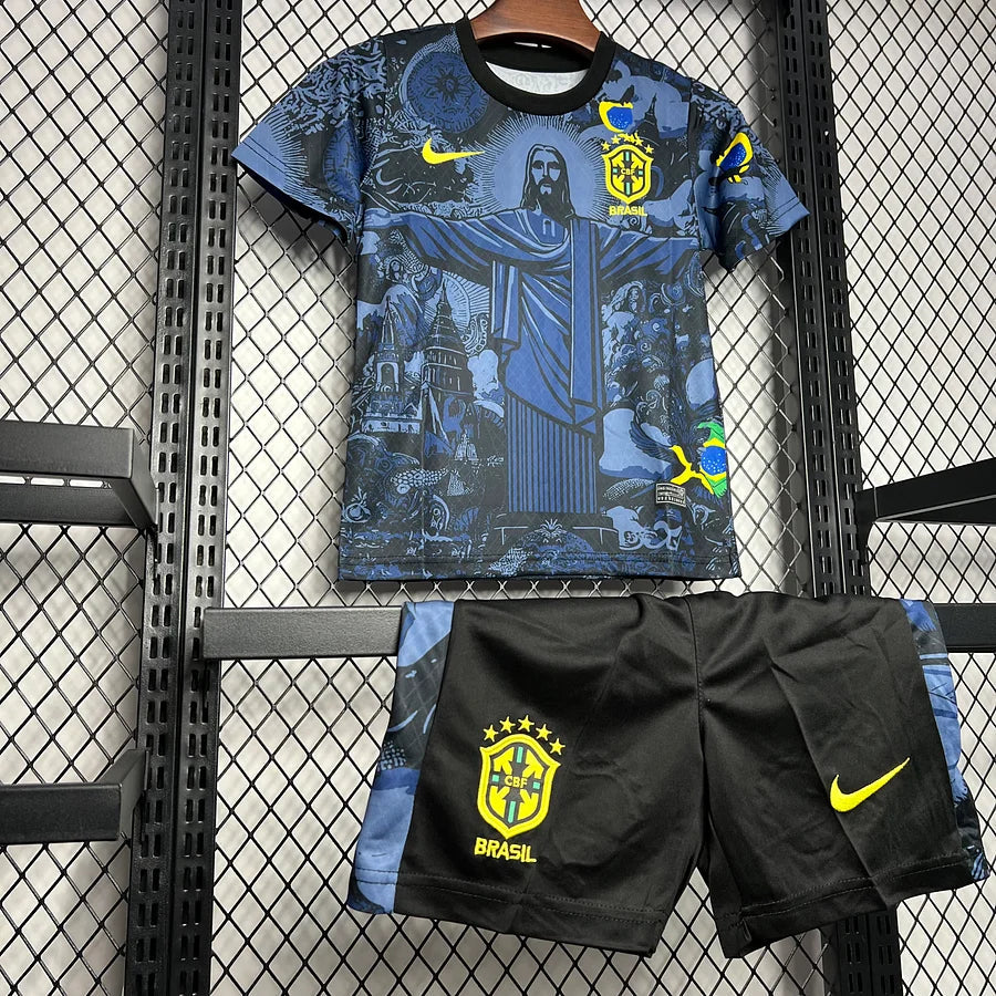 Kits enfant Brésil x Jesus Christ Domicile Junior Enfant 2024-2025 Maison To Sport