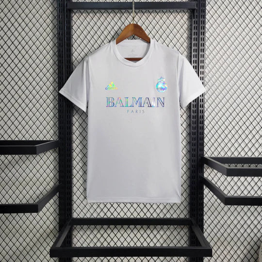 Maillot Real Madrid foot Balmain blanc 2023 2024 Maison To Sport