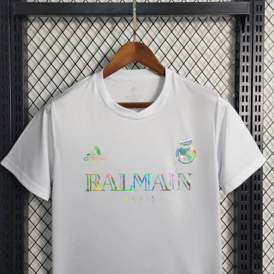 Maillot Real Madrid foot Balmain blanc 2023 2024 Maison To Sport