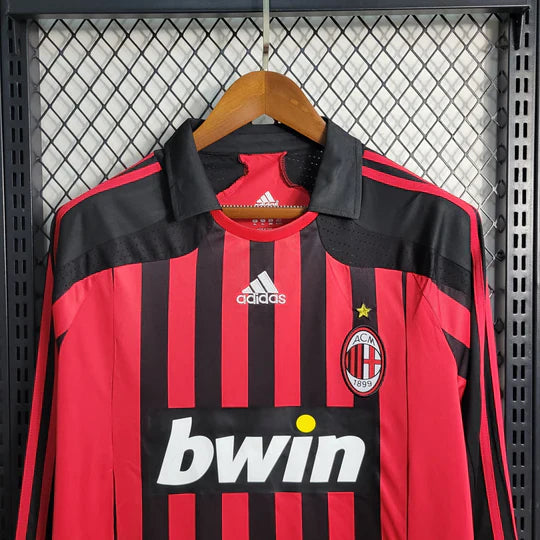 Maillot AC Milan Retro 2007 2008 Manche Longue Maison To Sport